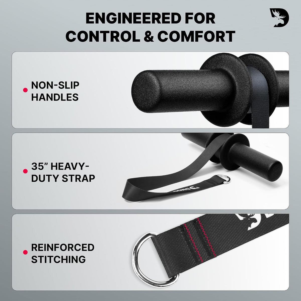 Forearm Strengthener & Wrist Roller - Non-Slip Thicker Handles, 35" Durable Nylon Strap - Grip Trainer for Wrist, Hand & Forearm Muscles - Arm Exerciser for Strength Training & Rehab