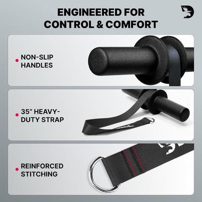 Forearm Strengthener & Wrist Roller - Non-Slip Thicker Handles, 35" Durable Nylon Strap - Grip Trainer for Wrist, Hand & Forearm Muscles - Arm Exerciser for Strength Training & Rehab