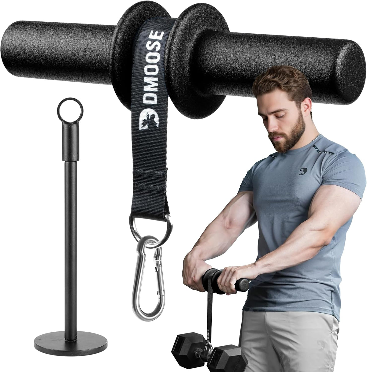 Forearm Strengthener & Wrist Roller - Non-Slip Thicker Handles, 35" Durable Nylon Strap - Grip Trainer for Wrist, Hand & Forearm Muscles - Arm Exerciser for Strength Training & Rehab