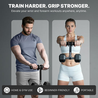Forearm Strengthener & Wrist Roller - Non-Slip Thicker Handles, 35" Durable Nylon Strap - Grip Trainer for Wrist, Hand & Forearm Muscles - Arm Exerciser for Strength Training & Rehab